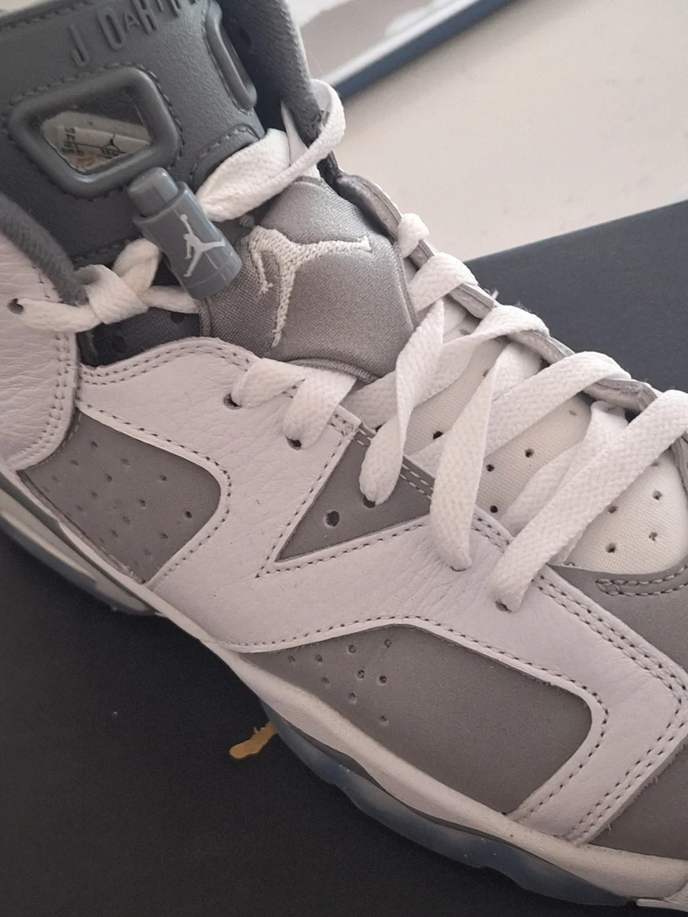 Jordan High-Top Sneakers in White and Gray